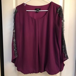 AGB Dress Top with black Lace Inlay on Arms